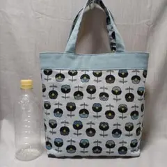 ハンドメイド北欧花柄切り替えトートバック