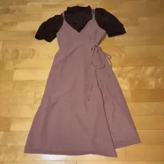 【美品】KarL Park Lane 巻き風キャミワンピース　ピンクのサムネイル