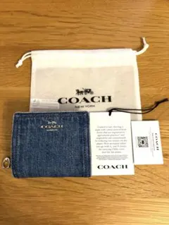 【未使用】COACH　デニム　スナップ ウォレット　インディゴ【最終値下げ】