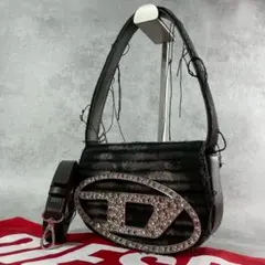 【極美品】ディーゼル 1DR ハンドバッグ デニム ダメージ加工 2way 黒