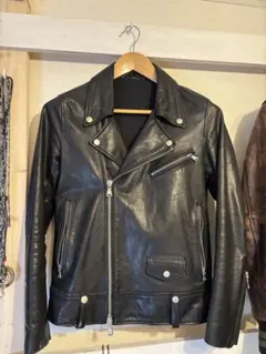 グラム レザー ジャケット ライダース ラムレザー 羊革 ブラック 