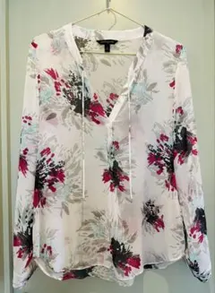 JONES NEW YORK 花柄 七分袖 シアーブラウス ピンクMサイズ - メルカリ