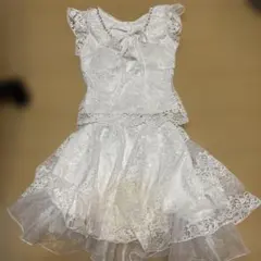 BayBClub キャバドレス　ホワイトレースビジュードレスセットアップ