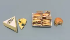 ディーラー様製 ミニチュア フード ハンバーガー ピザ ドールハウス オビツ11