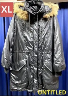 美品UNTITLED 2wayファー付き ダウンコート ロング丈 ブラック XL