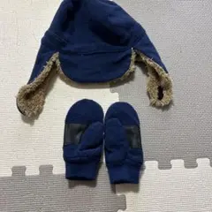 babyGap ネイビー 帽子 ミトン セット M/L