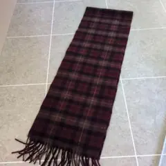 レディースマフラー赤系チェック柄