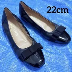 美品⬛︎DIANA⬛︎バレエシューズ⬛︎レザー⬛︎エナメル⬛︎リボン⬛︎ブラック⬛︎フラット