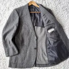 美品　テーラードジャケット　ラムウール　ヘリンボーン　A6 L グレー