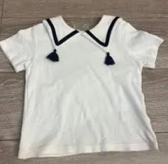 セーラー襟 タッセル付き Tシャツ