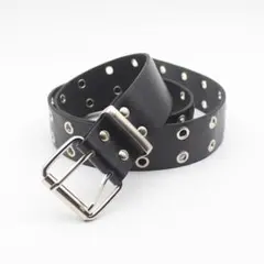 スタッズ ダブルピン ベルト 黒 ブラック Y2K スケーター ストリート 男女