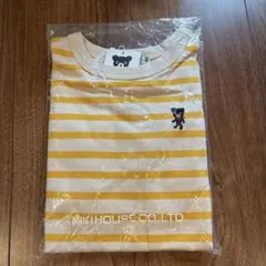 ミキハウス❤️ダブルビー❤️長袖カットソー 白/黄色ストライプ