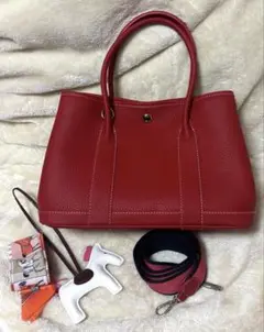 新品未使用❣️smile shop2 牛本革　2wayバッグ　赤　レッド　レザー