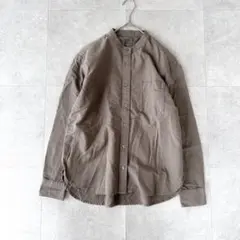 無印良品 洗いざらし スタンドカラーコットンシャツ 長袖 グレージュ XSのサムネイル