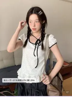 SHEIN ドット フリル トップスのサムネイル