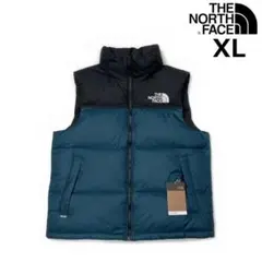 【期間限定価格】ノースフェイス ダウンベスト ヌプシ(XL)青 黒 190122
