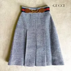 タグ付き美品】 GUCCI デニムスカート 金ボタン シェリーライン 38
