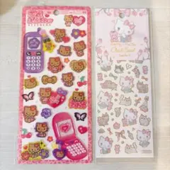 ハローキティ　平成はっぴーフォンステッカー&たけいみき　シール　サンリオ
