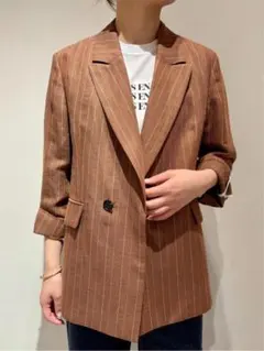 MACPHEE ダブルカバーリネン ピークドラペルジャケット