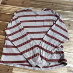 U.S. POLO ASSN. グレー ストライプ 長袖シャツ L