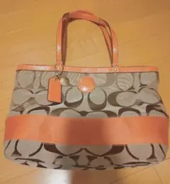 I*C様 コーチ トートバッグ ベージュ オレンジ