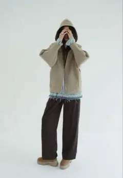 【新品未使用タグ付】CLANE BASIC TUCK PANTS ブラウン