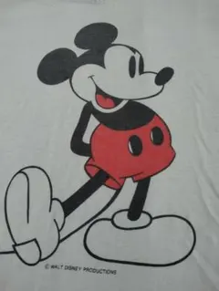 90s Disney シャドーミッキー 青パン ビンテージ 村上淳 袖裾シングル