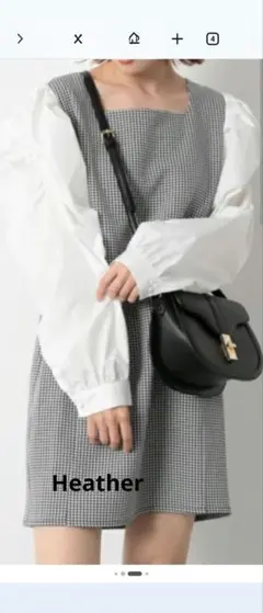 美品★Heather★ドッキングミニワンピース　チェック柄　値下げ！のサムネイル