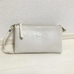 Michi パイソン柄 ショルダーバッグ オフホワイト ゴールド金具 コンパクトのサムネイル