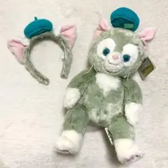 【美品】ディズニー　ダッフィー&フレンズ　ジェラトーニ　ぬいぐるみ　カチューシャ