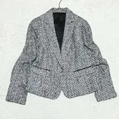 コムサイズム ツイードジャケット L ブラック ホワイト フォーマル