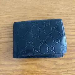 GUCCI グッチ 二つ折り財布 メンズ グッチシマ 黒 正規品のサムネイル