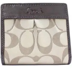 コーチ COACH シグネチャー コンパクト 小銭入れ付 二つ折り財布 男女兼用