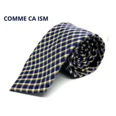 ヒ*ジ様 COMME CA ISM ネクタイ　インクブルー×サフラン×白　シルクのサムネイル