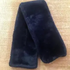 ダークブルー ファー マフラー
