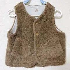 UNIQLO ユニクロ ブラウン フリース ベビーベスト 90 チョッキ