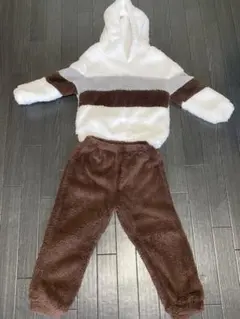 フリース フード付きパーカーとパンツ セット