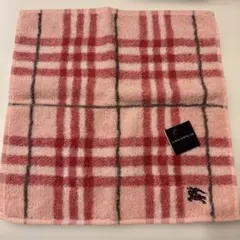【新品】BURBERRY バーバリー　タオルハンカチ ピンク チェック♡