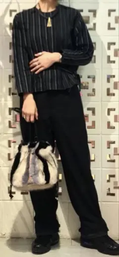 sawa takai サワタカイ ブラウス　ストライプ 紺×緑　BEAMS