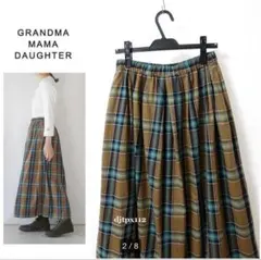 GRANDMA MAMA DAUGHTER チェック柄 ロング タックスカート