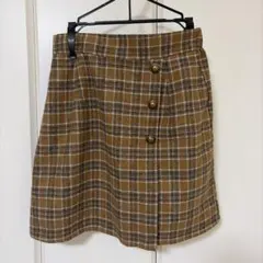 茶色系チェック柄ミニスカート Fサイズ