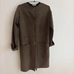 ZARA 롱 코트 카키 스웨이드 톤