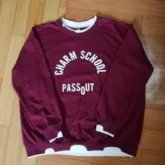 CHARM SCHOOL ロゴ トレーナー ボルドー