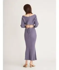 SNIDEL カッティングオープンニットワンピース