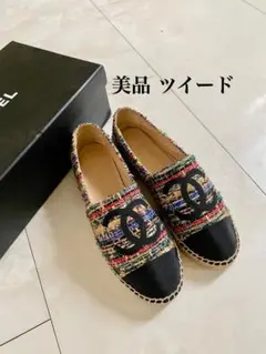 美品 シャネル ツイード エスパドリーユ ブラック 22.5cm CHANELのサムネイル