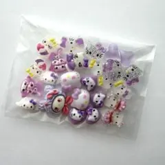 ネイルパーツ サンリオ キティ 紫 25個セット