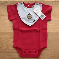 【新品未使用】プティマイン(petit main) スタイつきロンパース