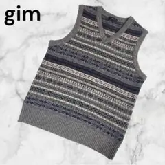 gim ジム　ノルディック　総柄　ベスト