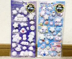 カミオジャパン ピカプニシール 2種 ぷくぷくあわわちゃん ぽんぽんシマエナガ