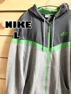 NIKE ナイキ ジップアップパーカー グレー グリーン L